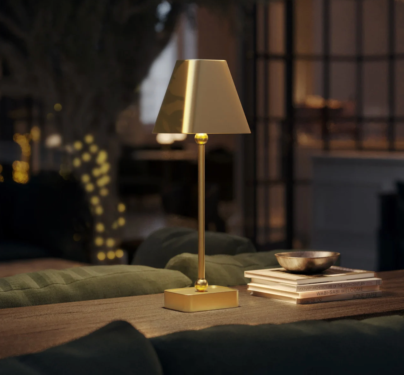 Godabout Brass Cordless Table Lamp