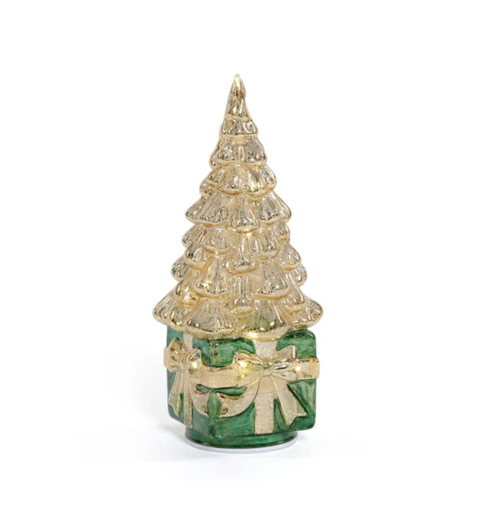 LED Rotating Tree on Present - (2 Colors)