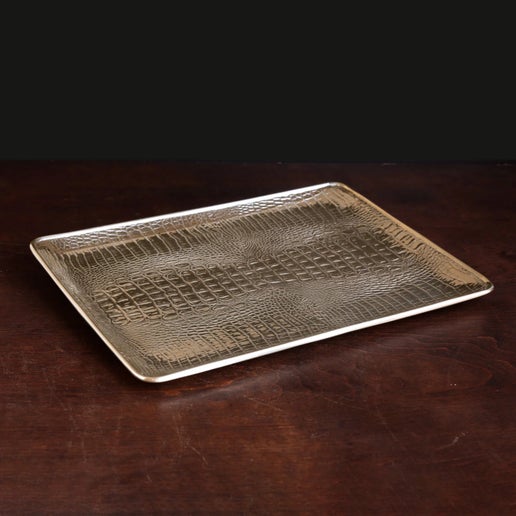 Sierra Modern Croc Extra Large Tray (Gold)