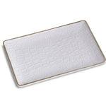 Thanni Croc Small Tray (White and Gold)