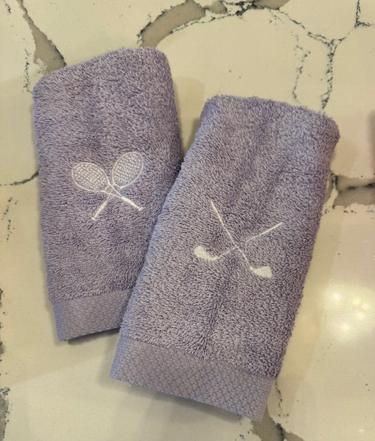 Custom Embroidered Home Spa Cotton Hand Towel with Golf or Tennis Logo