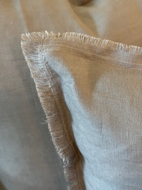 Taupe Fringe So Soft 20x20 Linen Pillow with Insert