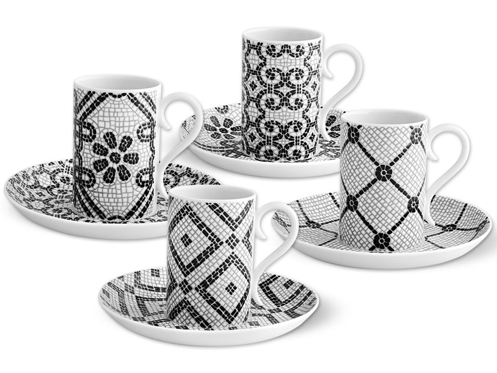 Vista Alegre Calcada Portuguesa Coffee Cups & Saucers S/4