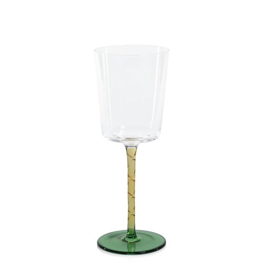 Vicenza Glassware - Green and Pink - White Wine Glass
