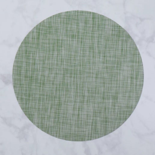 Vida Round Woven Placemats Set of 4 (Green)