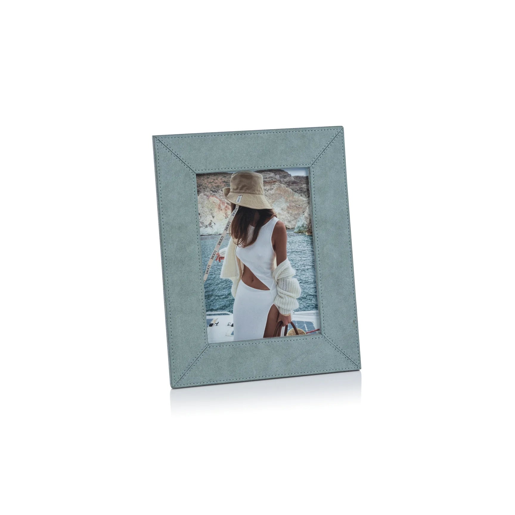 Suede Lux Photo Frame in Cote d'Azur Blue 4x6