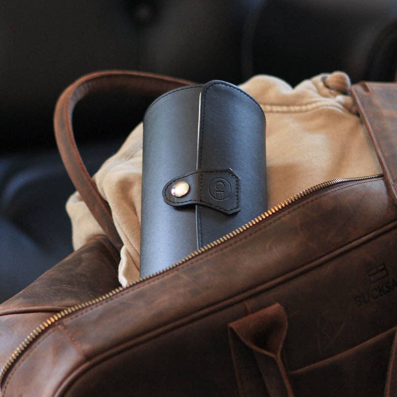 Case Elegance - Travel Watch Case - Black Vegan Leather