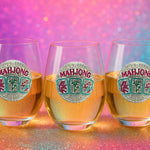 Mahjong Jeweled Stemless Wine Glass