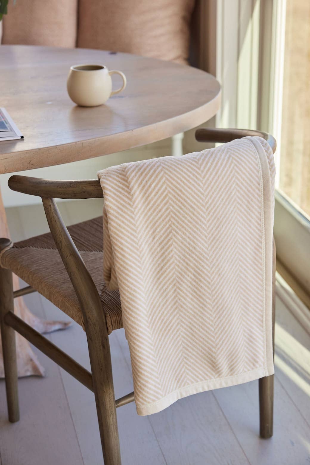 ChappyWrap - Harborview Herringbone Cream Blanket