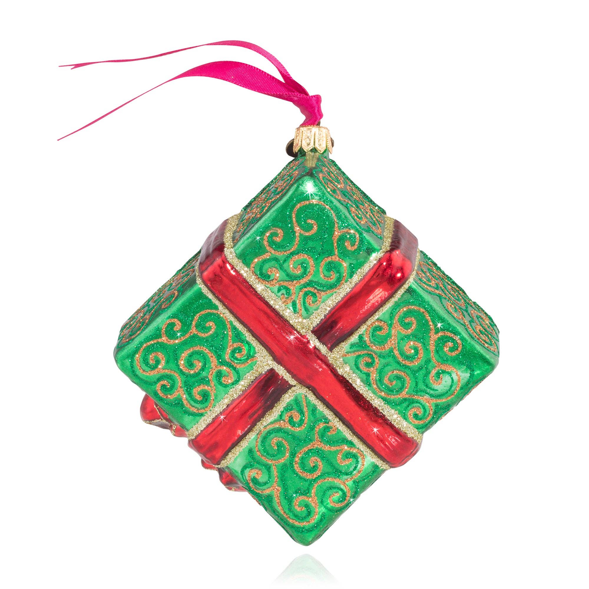 Jay Strongwater - Five Golden Rings Glass Ornament