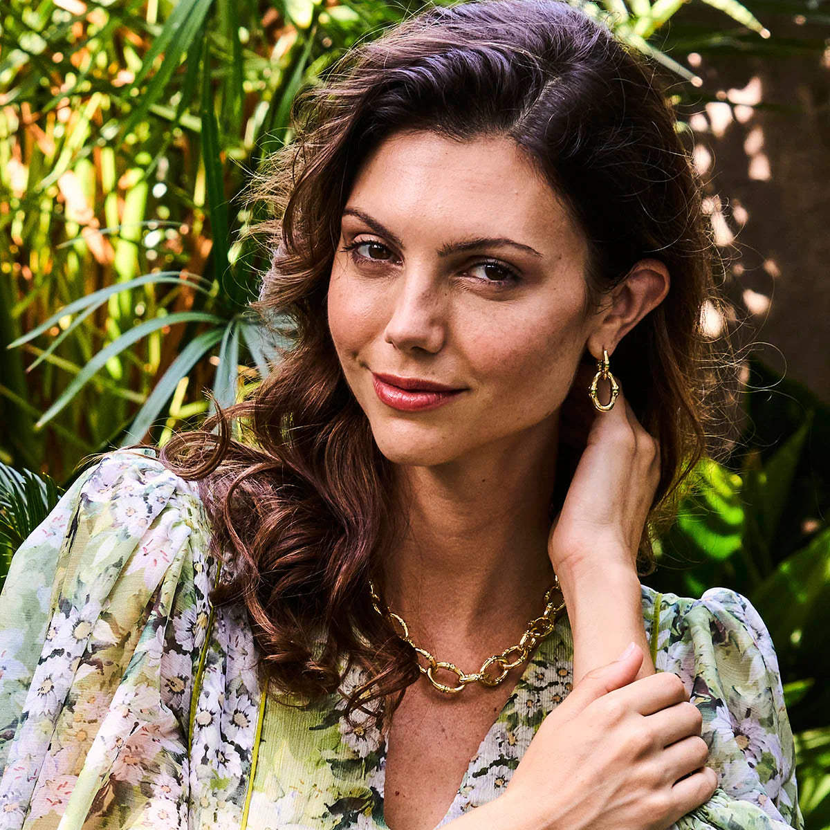 Capucine De Wulf Bangkok Bamboo Link Earrings, Green