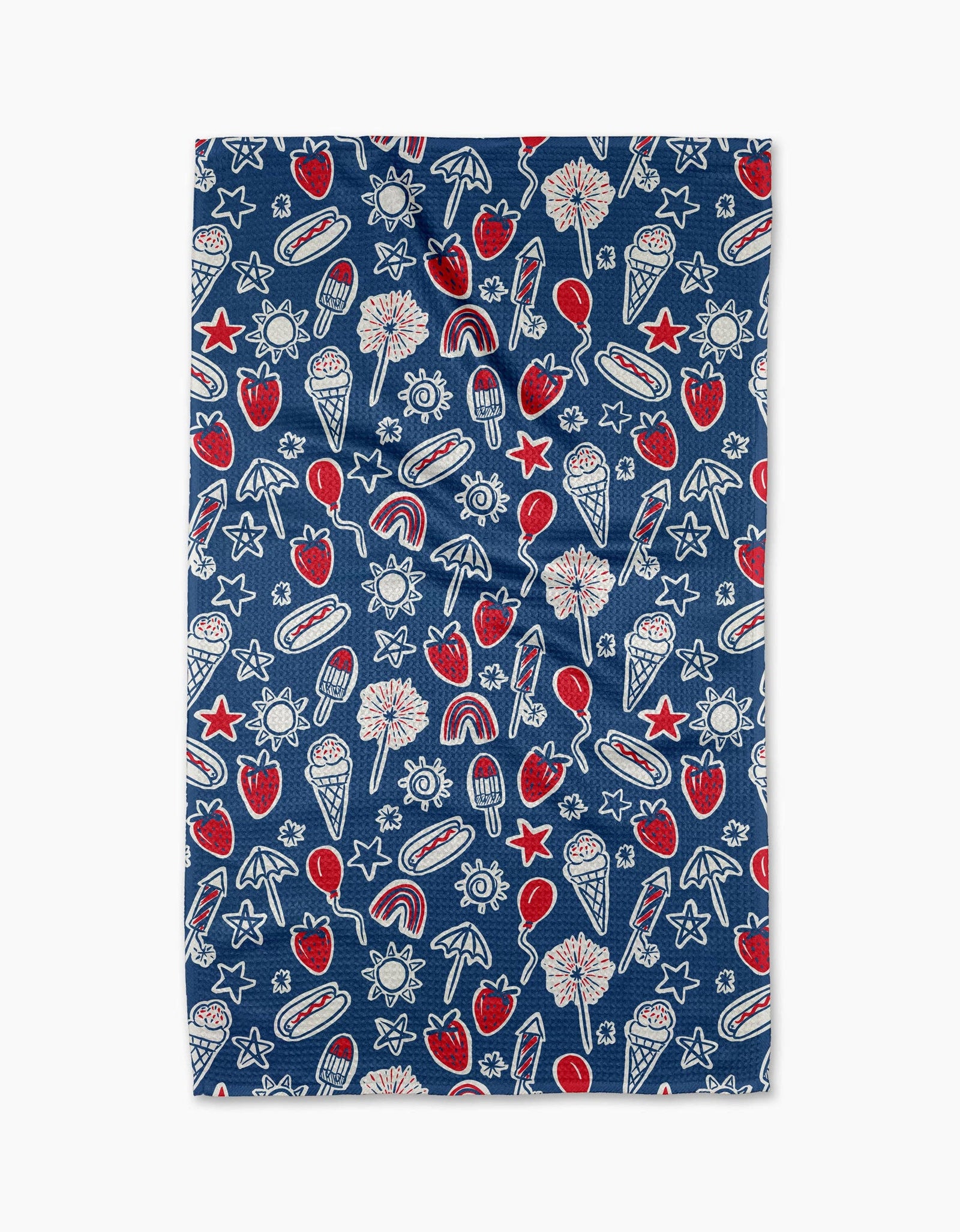 Geometry - Summer Fun in Blue Tea Towel