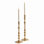 Napa Home & Garden - Nicholas Taper Holders, Set of 2 - Gold Cast Aluminum