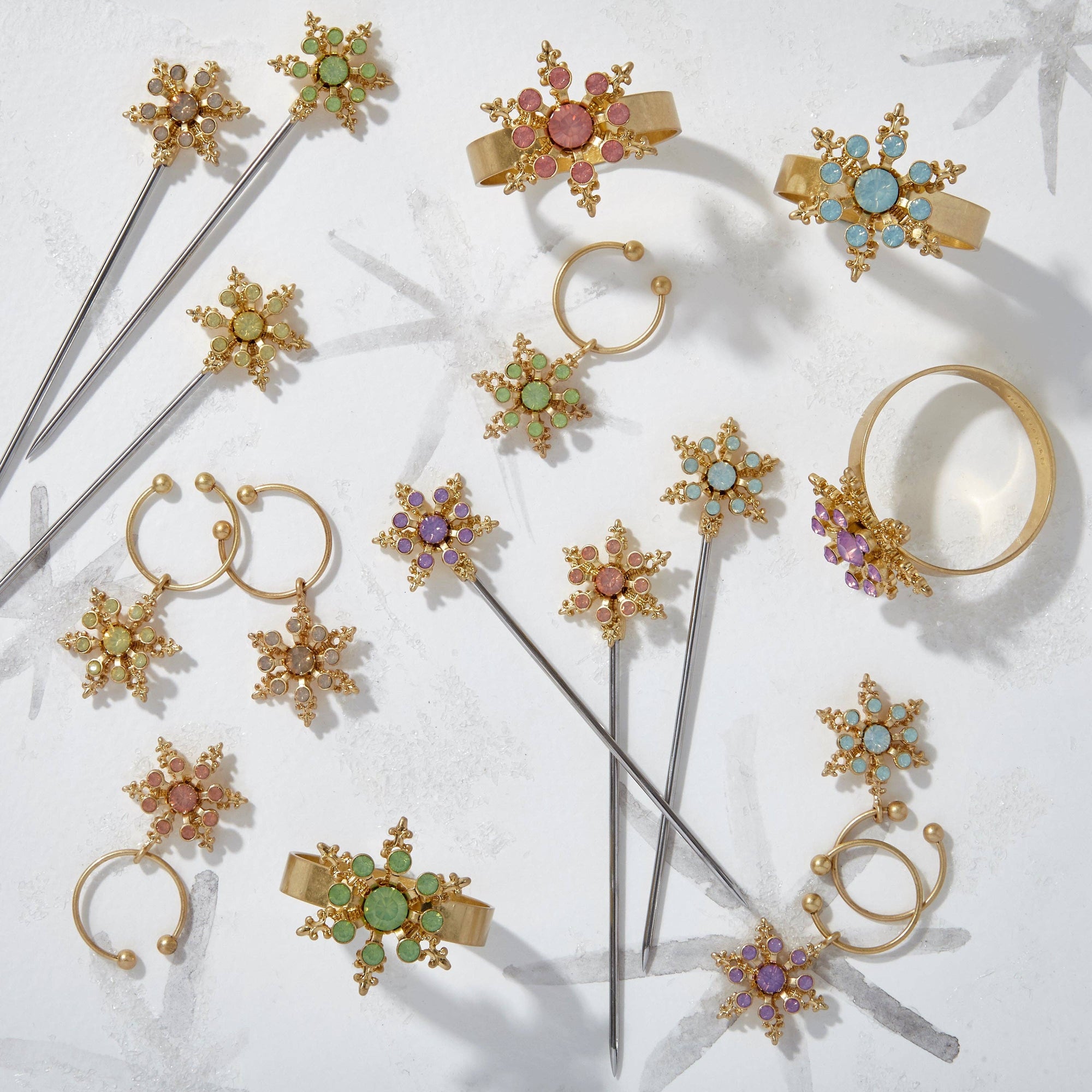 Joanna Buchanan - Snowflake cocktail picks, pastel