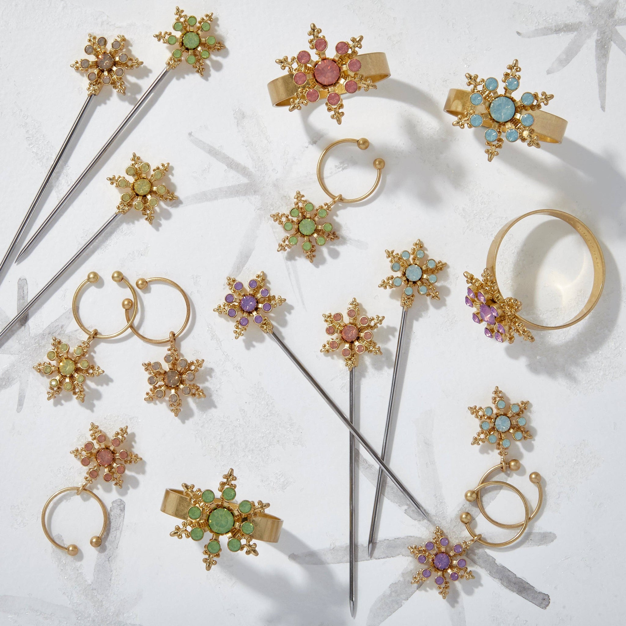 Joanna Buchanan - Snowflake cocktail picks, pastel