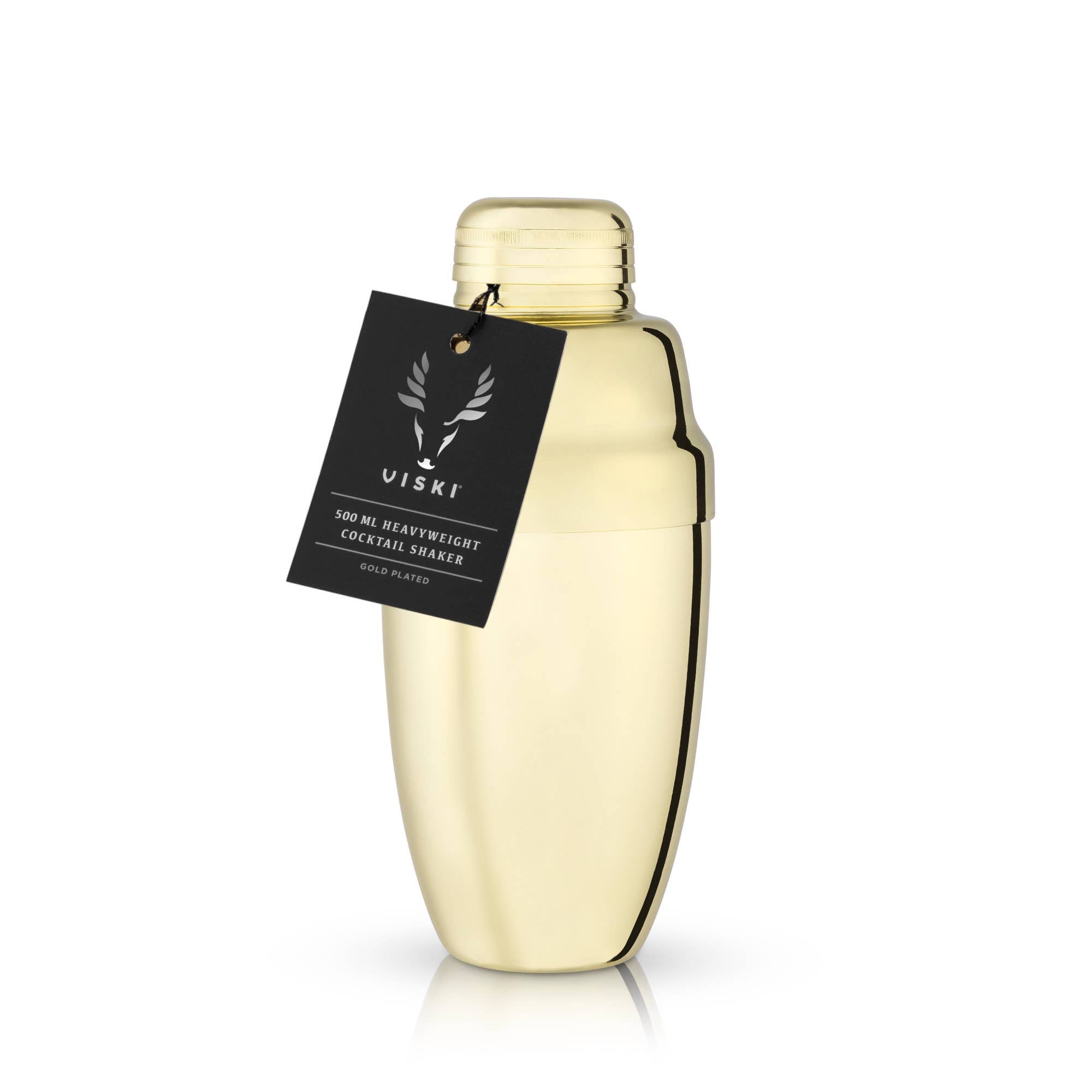 Viski - Belmont™ Gold Plated Heavyweight Cocktail Shaker w Strainer