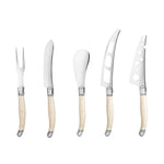 French Home - Laguiole 5-Piece Artisan Ivory-Colored Cheese Knife Set