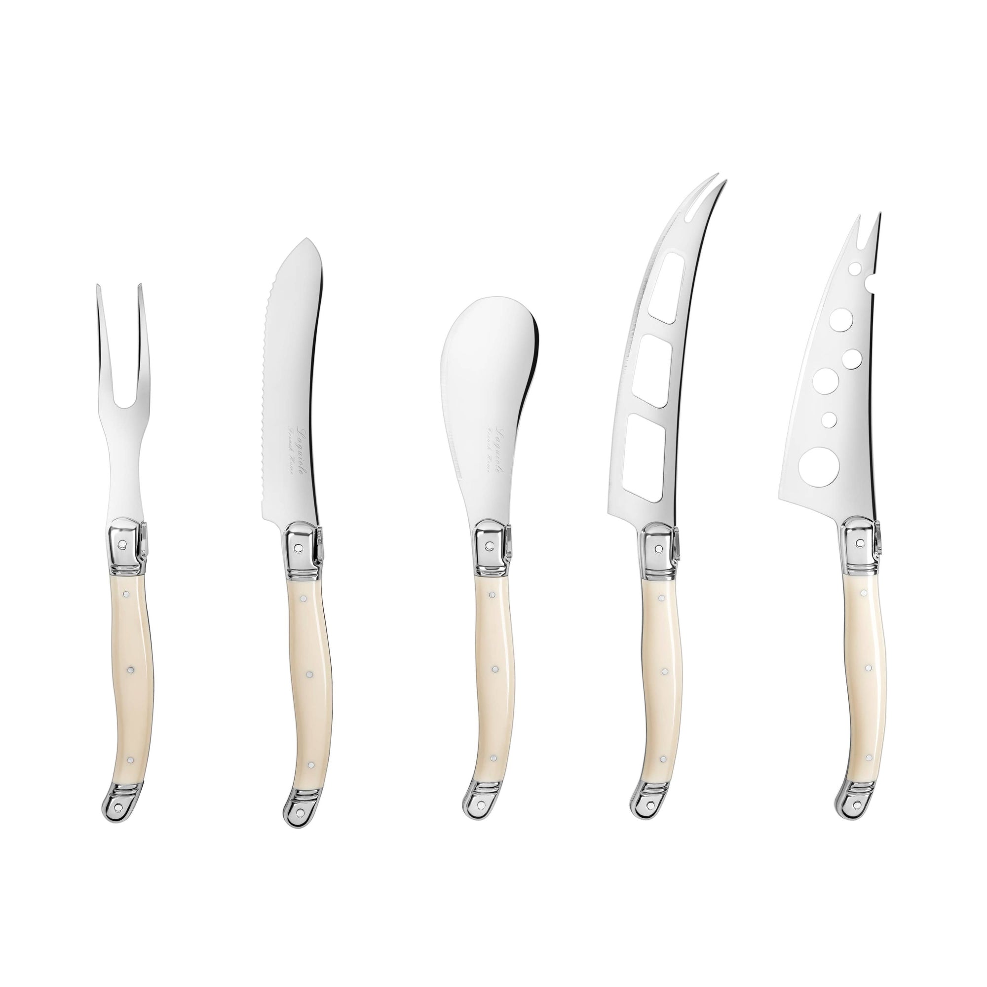 French Home - Laguiole 5-Piece Artisan Ivory-Colored Cheese Knife Set