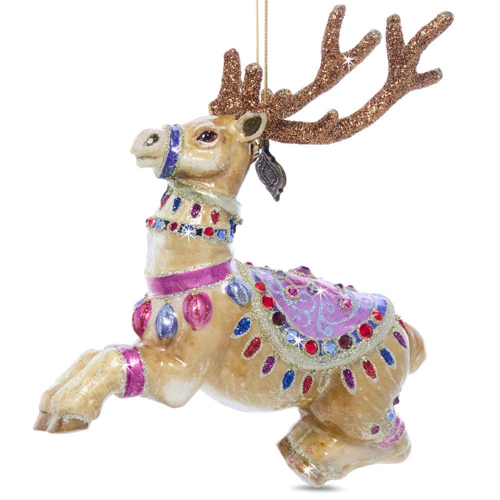 Jay Strongwater - Prancer Glass Ornament