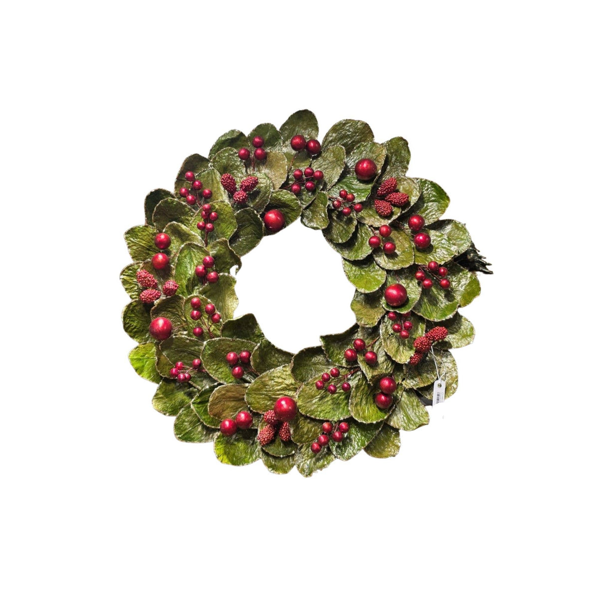 Dekorasyon Gifts  Decor - 18" Butterfly Leaf Wreath w/Mixed Berries (Red/Green)