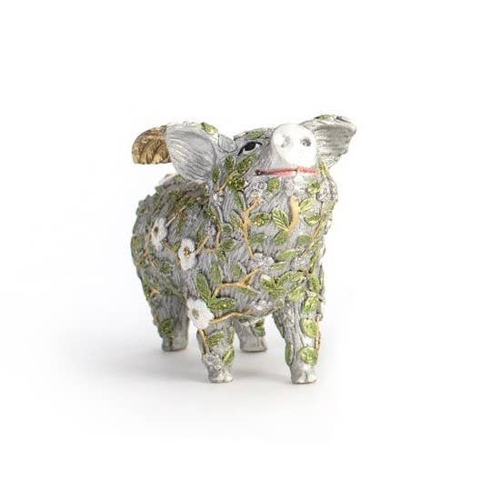 Dekorasyon Gifts  Decor - 3" Blooming Vine Pig Ornament
