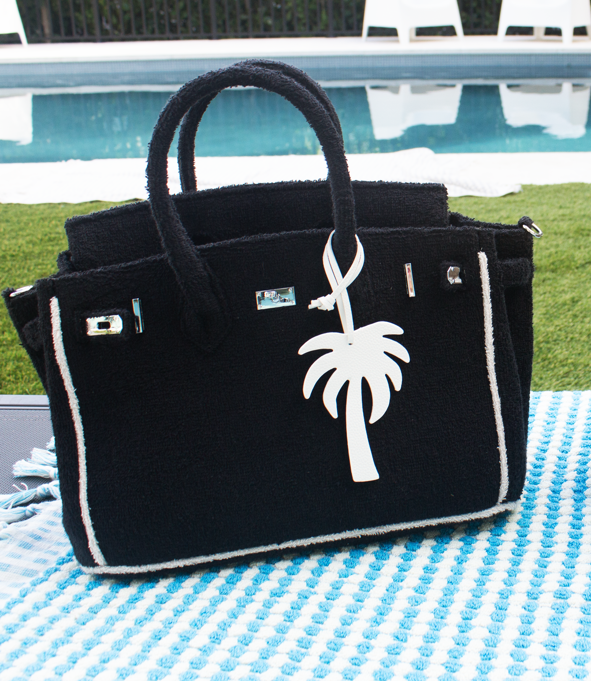 BEACH HAUS - Seaside Terry Tote - Black Small