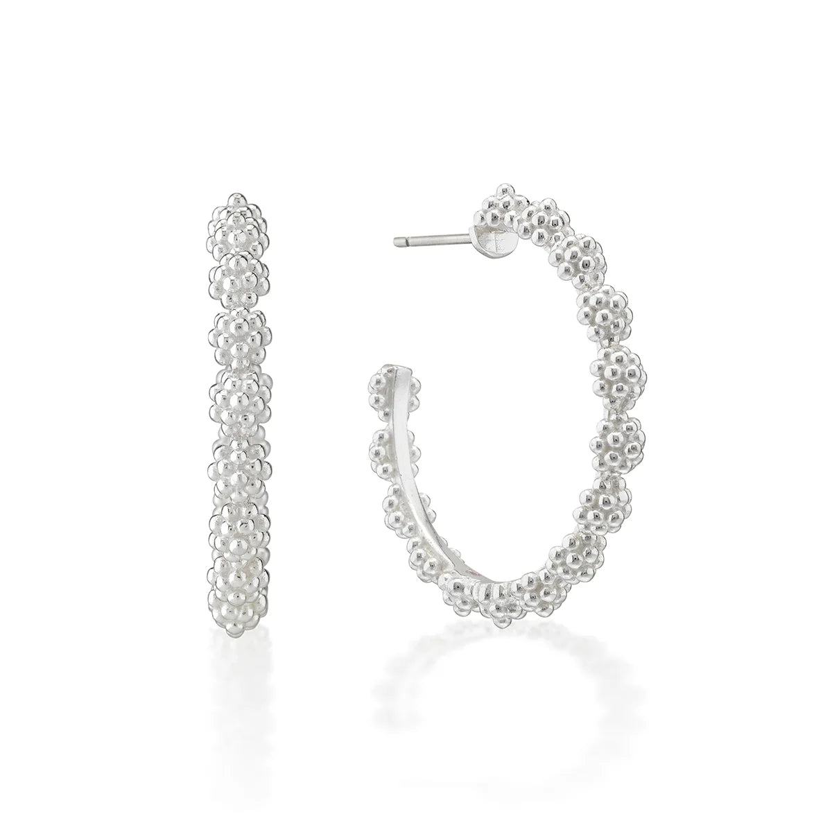 Capucine De Wulf Berry Medium Hoop Earrings ~ Silver