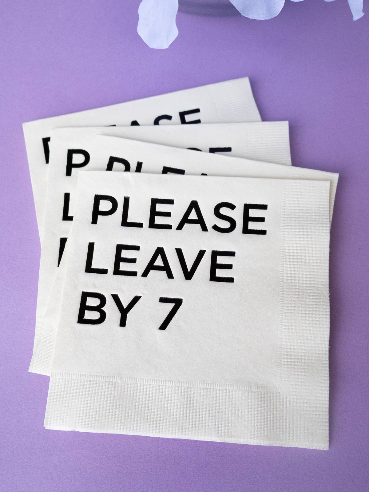Katherine Designs & Co. - Please leave by 7 Cocktail Napkins, funny gift, table filler