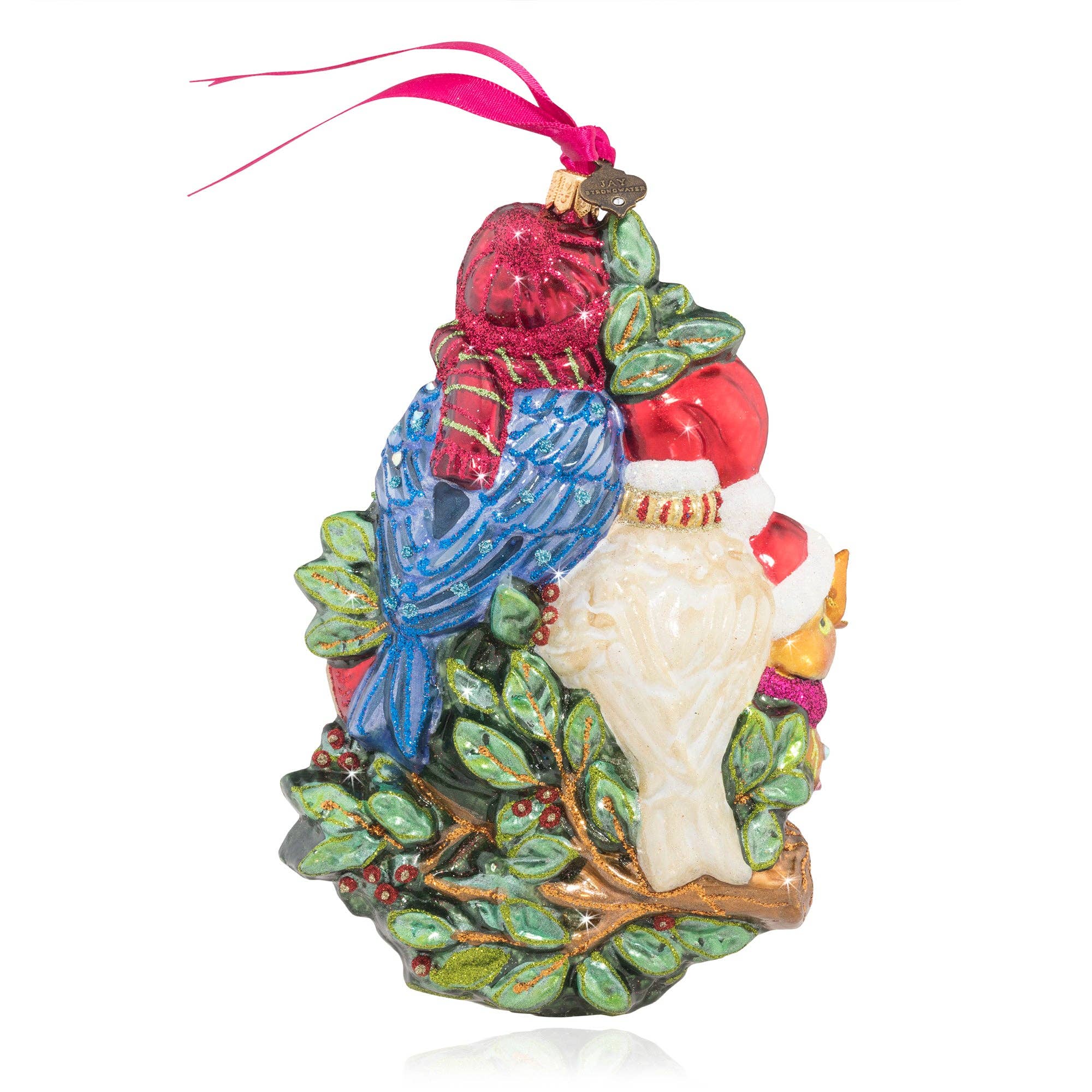 Jay Strongwater - Four Calling Birds Glass Ornament
