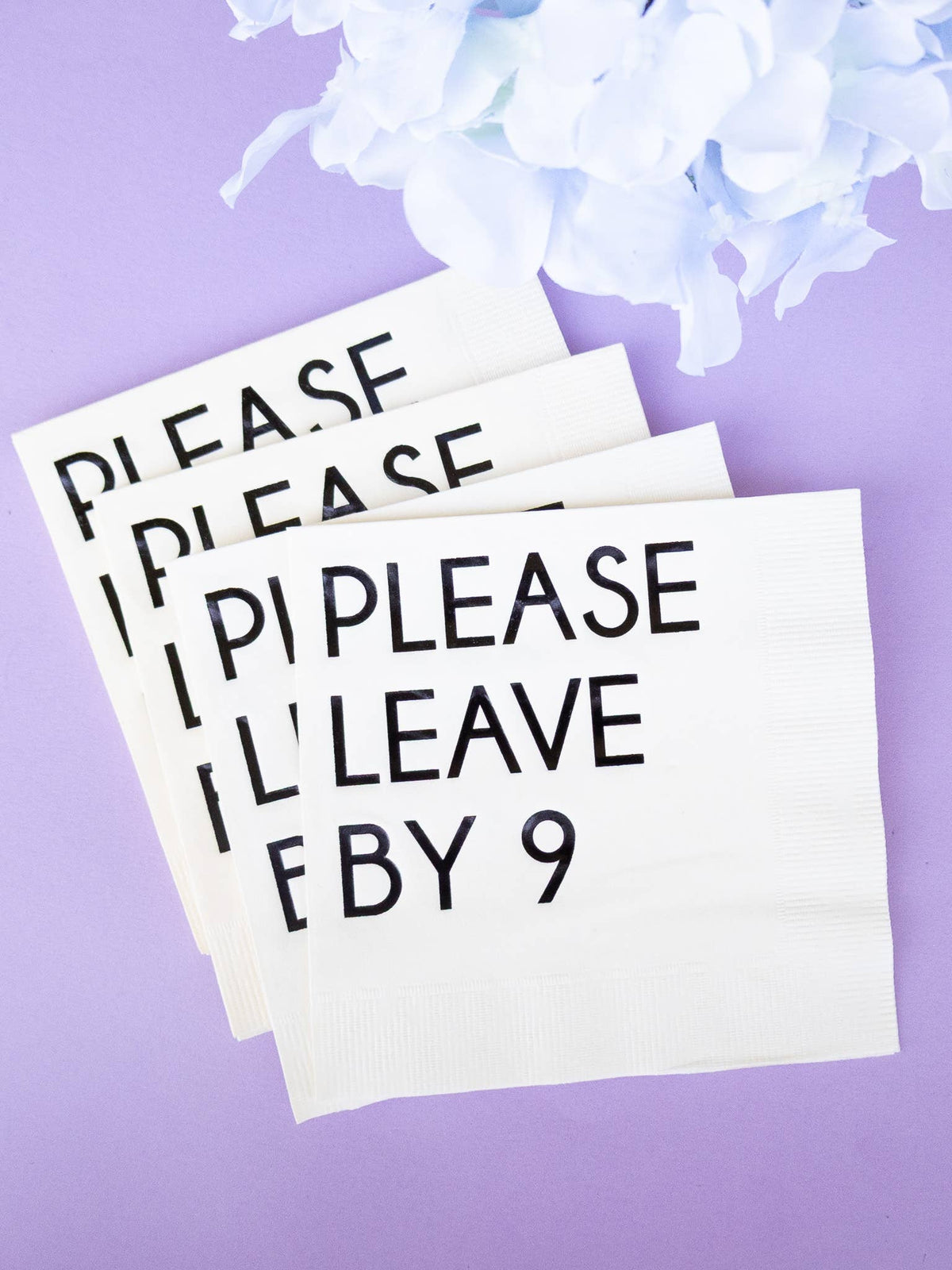 Katherine Designs & Co. - Please leave by 9 Cocktail Napkins, funny gift, table filler