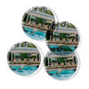 Toss Designs - Glass Coaster-Pool Dogs