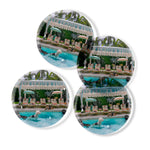 Toss Designs - Glass Coaster-Pool Dogs