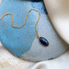 Sophie Deschamps Bijoux - COLLIER CHAINE ANAHITA, saphir serti plaqué or (CCHHO1)
