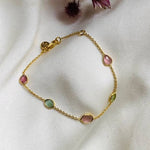 Sophie Deschamps Bijoux - Bracelet chaine tourmalines serties Atours (BCHLU42)
