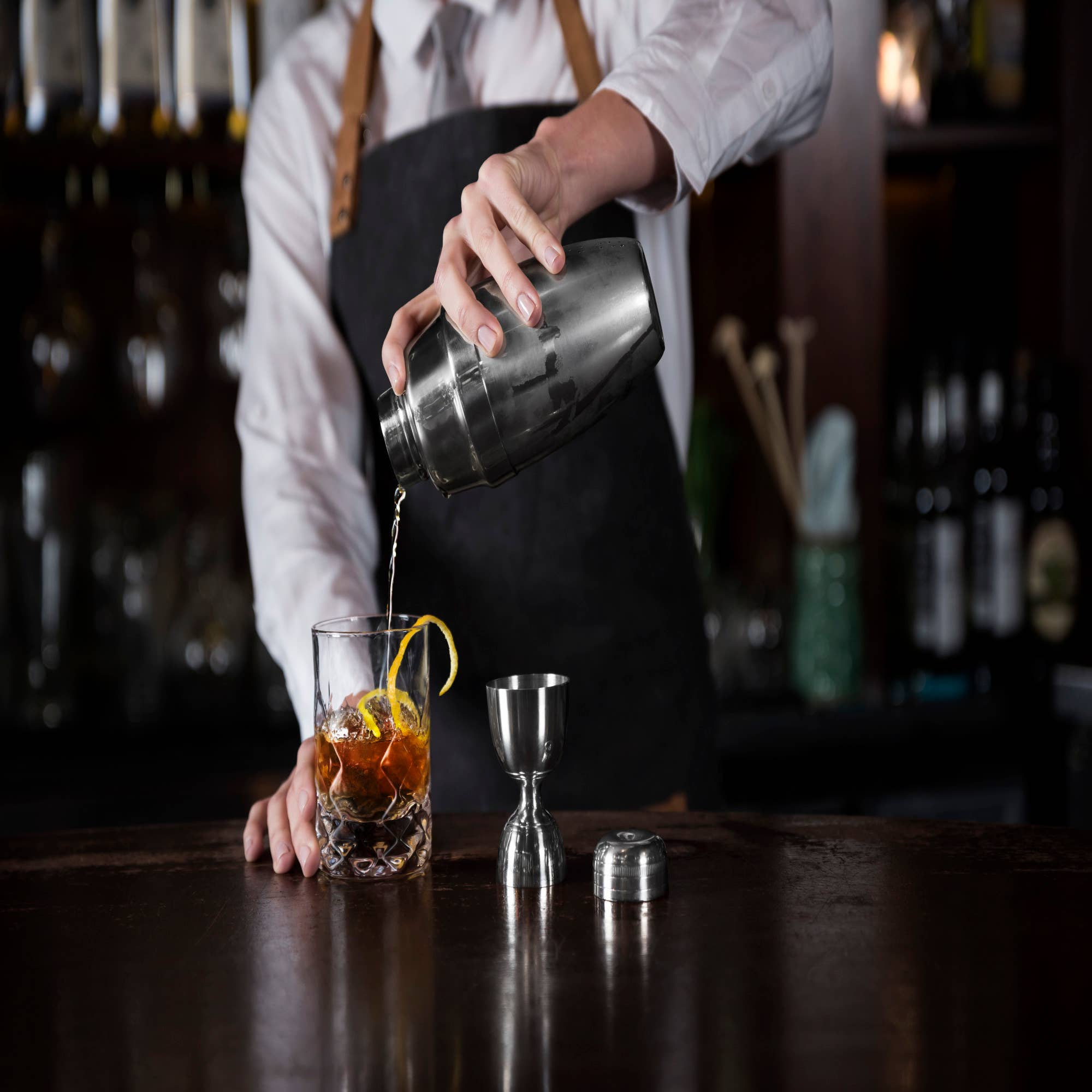 Viski - Harrison Polished Stainless Steel Canterbury Double Jigger