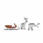Nambe - Holiday - Miniature Sleigh w/ Reindeer, (Set of 3)