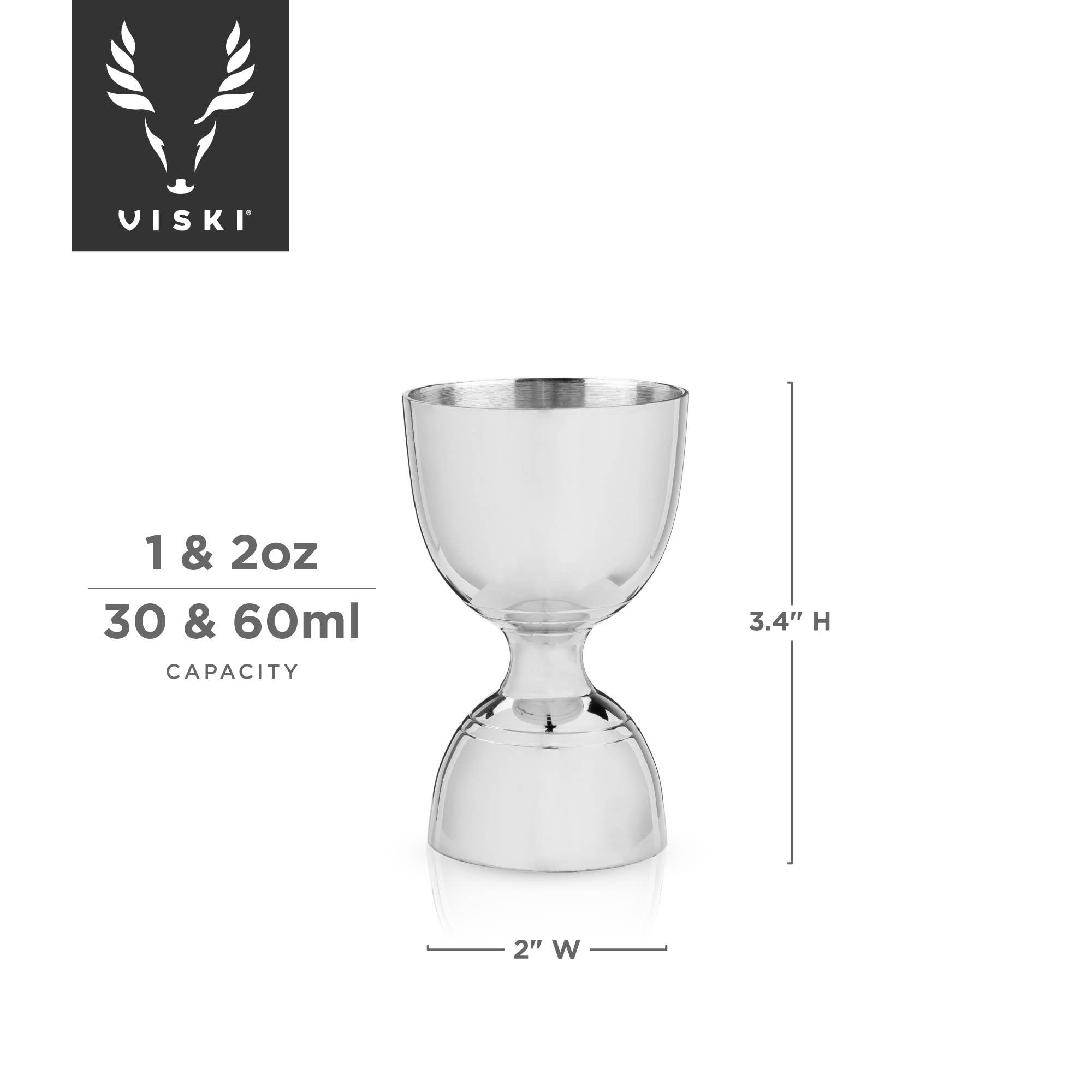 Viski - Harrison Polished Stainless Steel Canterbury Double Jigger