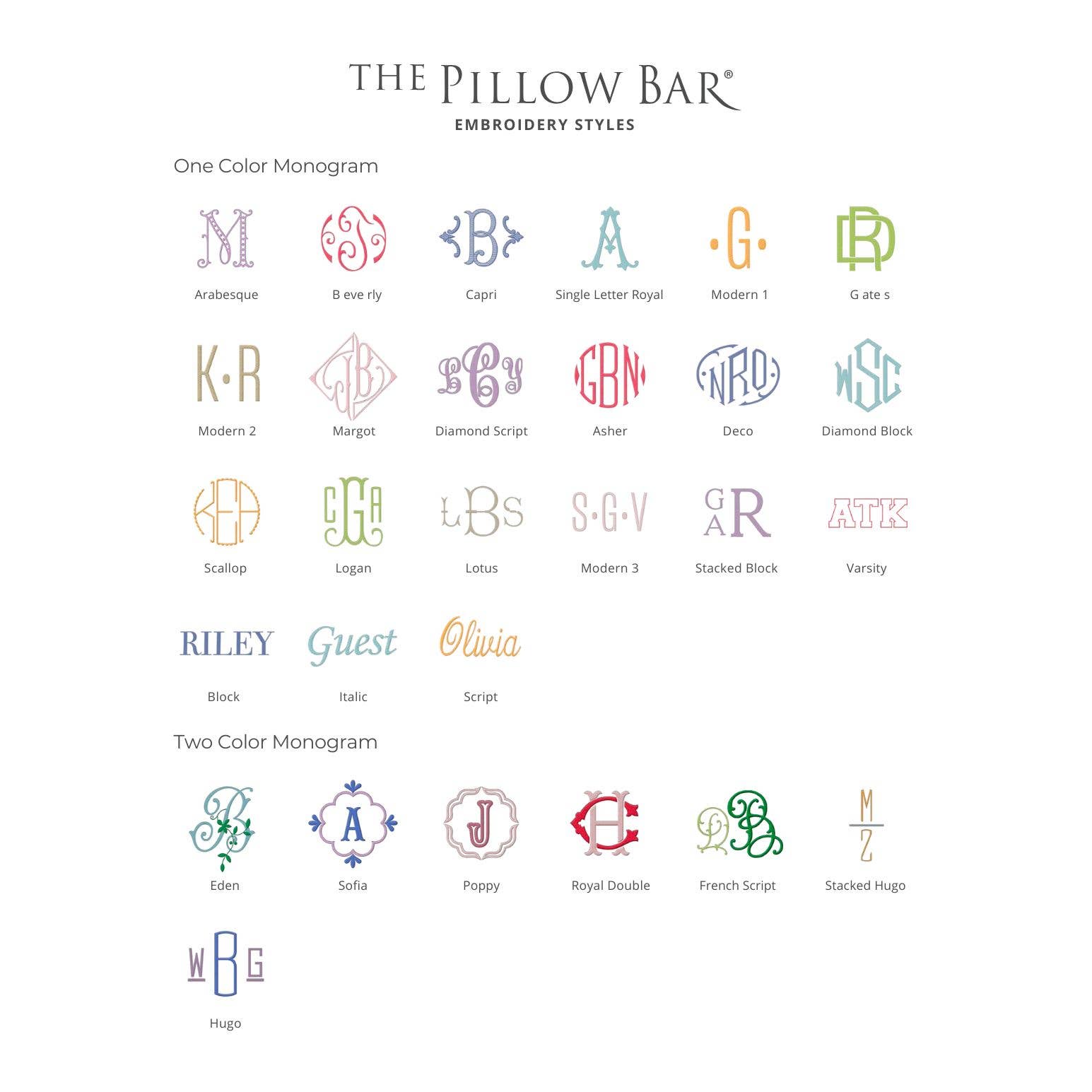 The Pillow Bar - Custom Embroidered Cotton Sateen Sheet Set