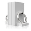 ANNA New York - Ring Bookends, Marble & Silver, Set of 2
