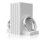 ANNA New York - Ring Bookends, Marble & Silver, Set of 2