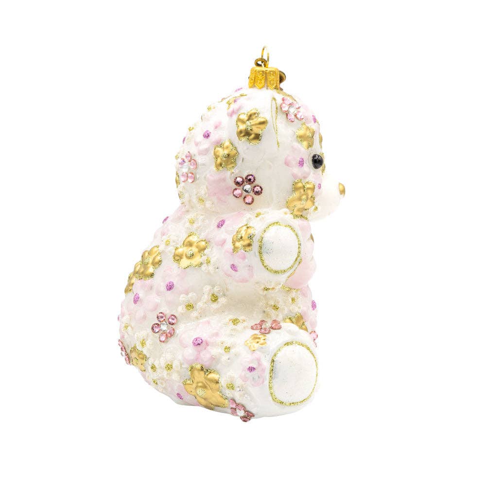 Jay Strongwater - Pink Floral Teddy Ornament
