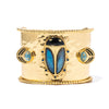 Capucine De Wulf Scarab Grande Cuff Bracelet - Blue Labradorite/Black Agate