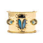 Capucine De Wulf Scarab Grande Cuff Bracelet - Blue Labradorite/Black Agate