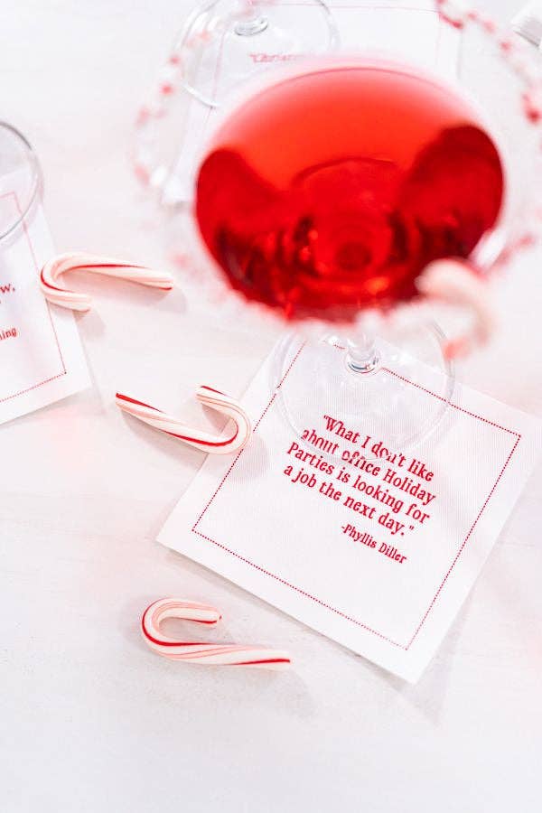 Five Star Napkins Inc. - Christmas Quotes White Cotton Cocktail Napkins x 50