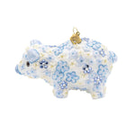 Jay Strongwater - Blue Floral Piggy Ornament