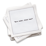 Five Star Napkins Inc. - Beer Quotes - White Cotton Cocktail Napkins x 50