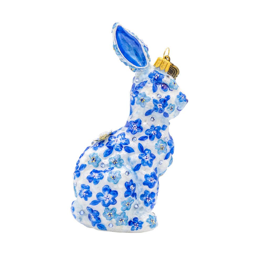 Jay Strongwater - Blue Floral Hopper Ornament