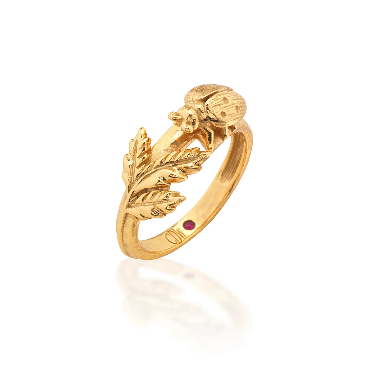 Capucine De Wulf Meadow Walk Ladybug Ring - Gold (Multiple Sizes)