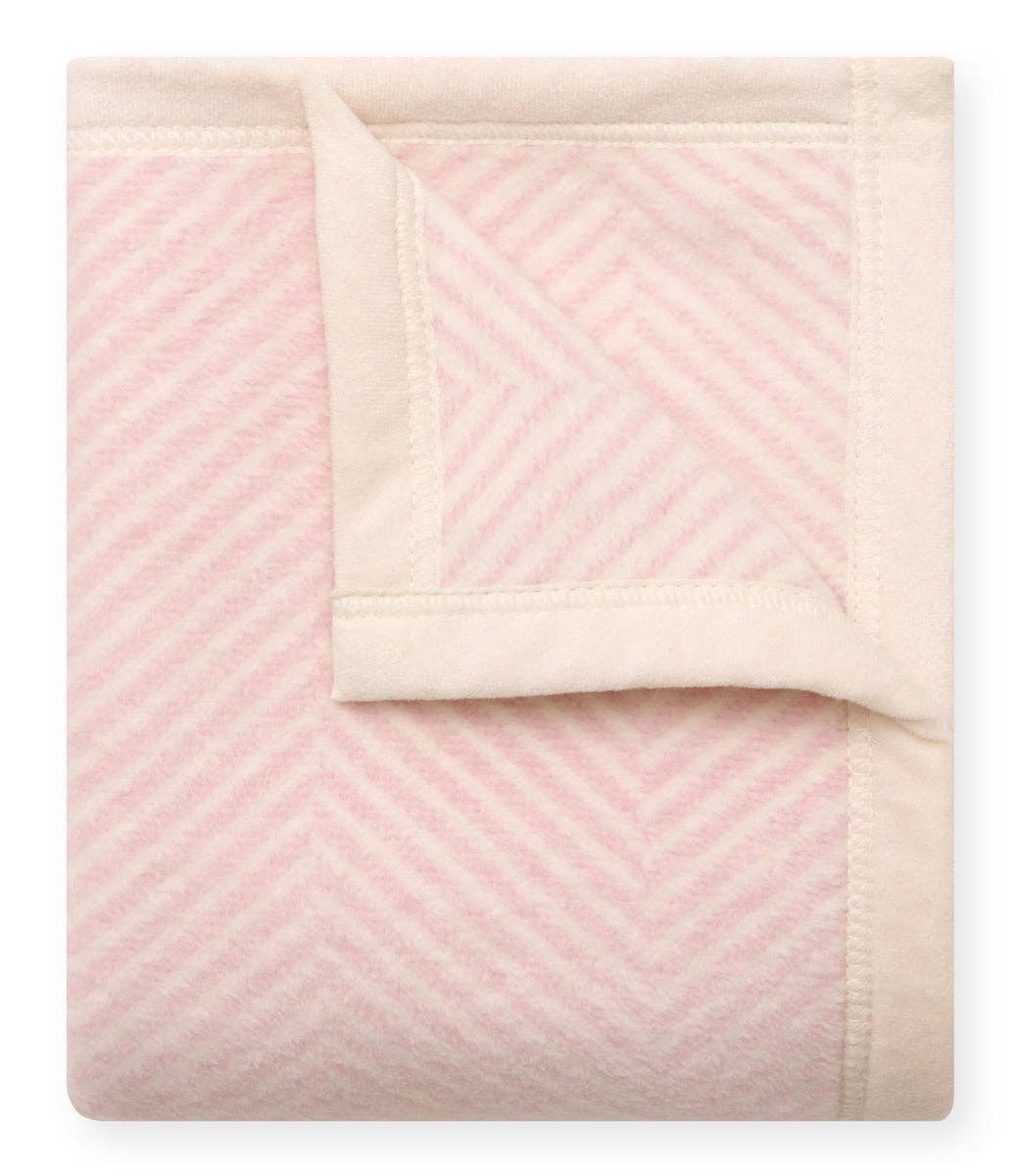 ChappyWrap - Harborview Herringbone Ballet Pink Mini Blanket