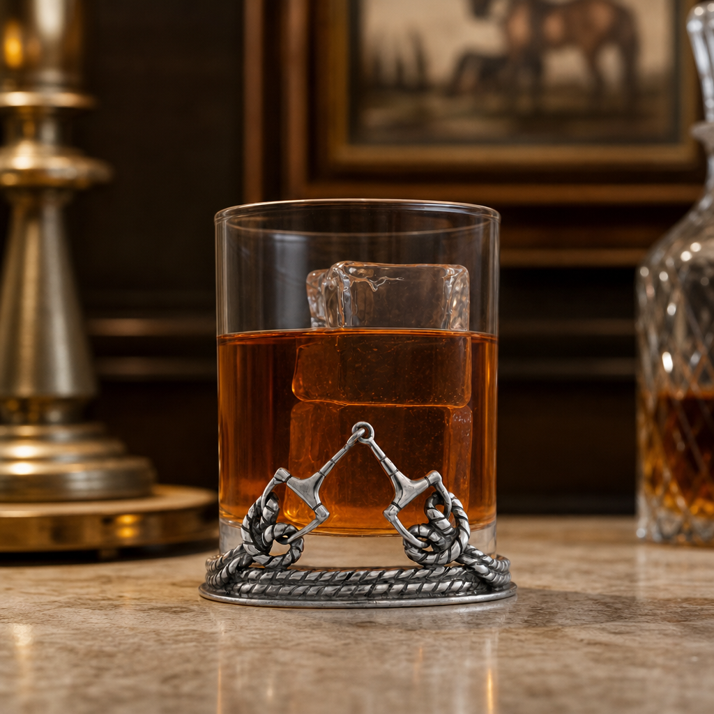 Equestrian Horse Bit Old Fashion Bar Glass